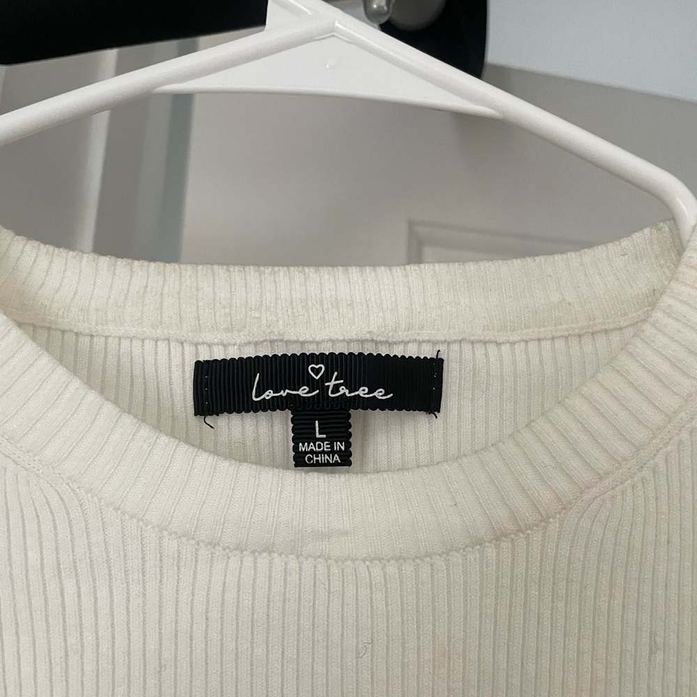 White Love Tree Ribbed Sweater - Picture 3 of 3